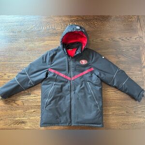 Nike NFL San Francisco 49ers On Field Storm Fit 550 Down Black Parka Coat XL